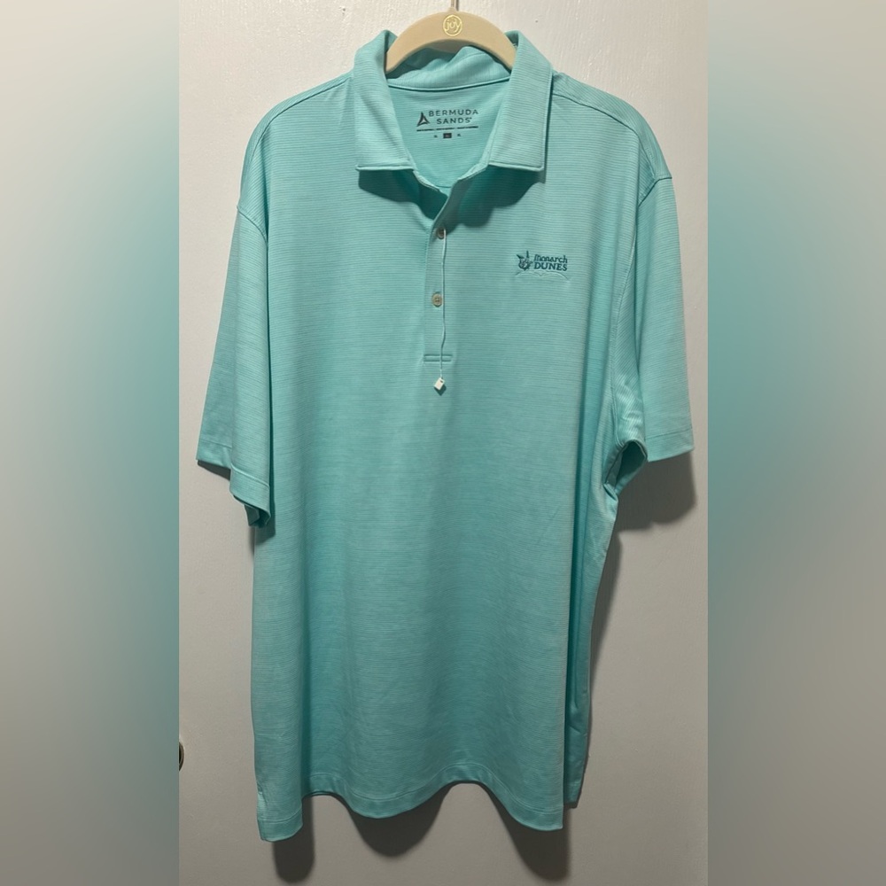 Bermuda Sands Aqua Polo Shirt NWOT